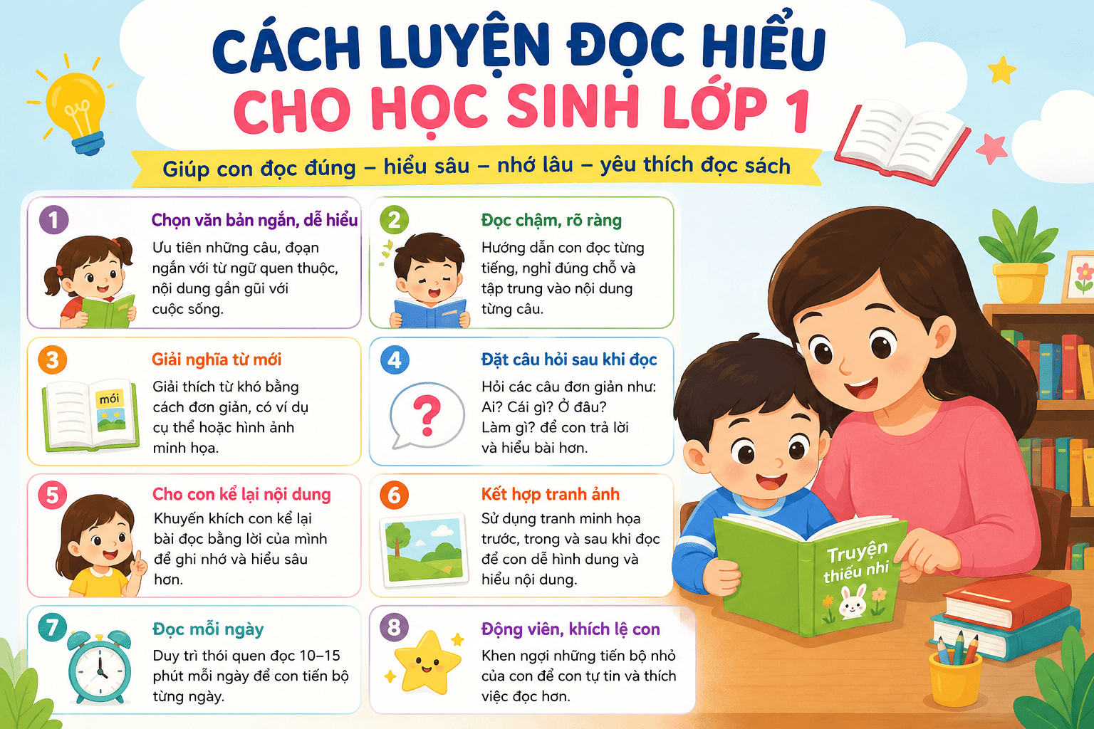 Cách luyện đọc hiểu cho học sinh lớp 1