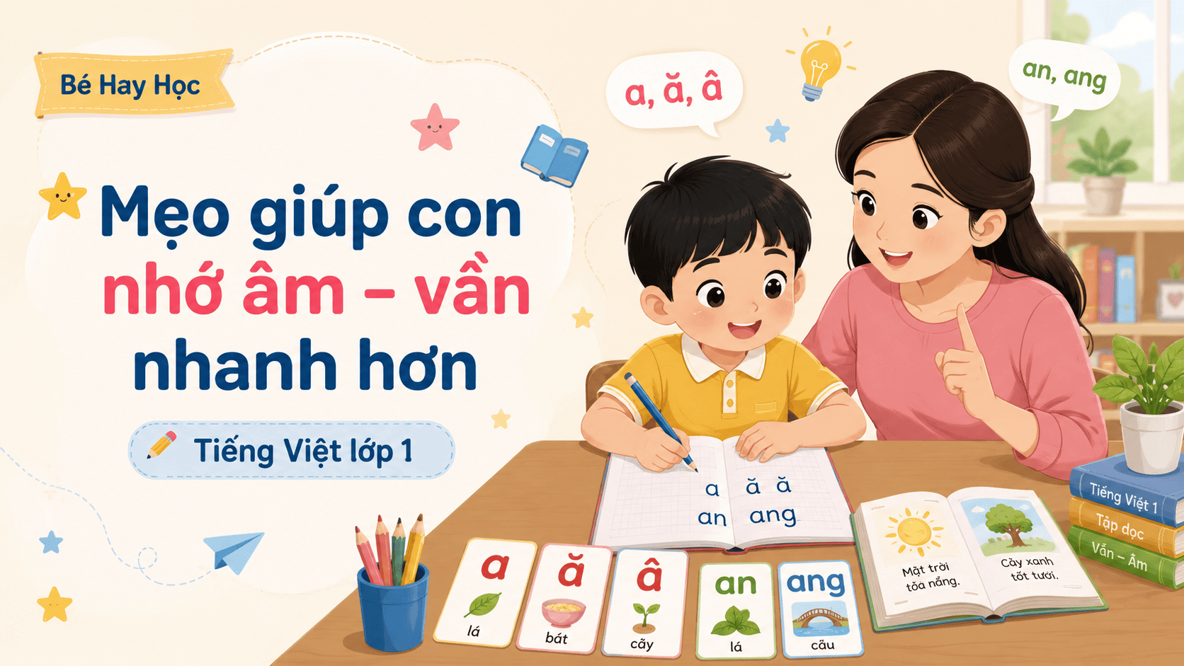 Mẹo giúp con nhớ âm – vần nhanh hơn khi học Tiếng Việt lớp 1