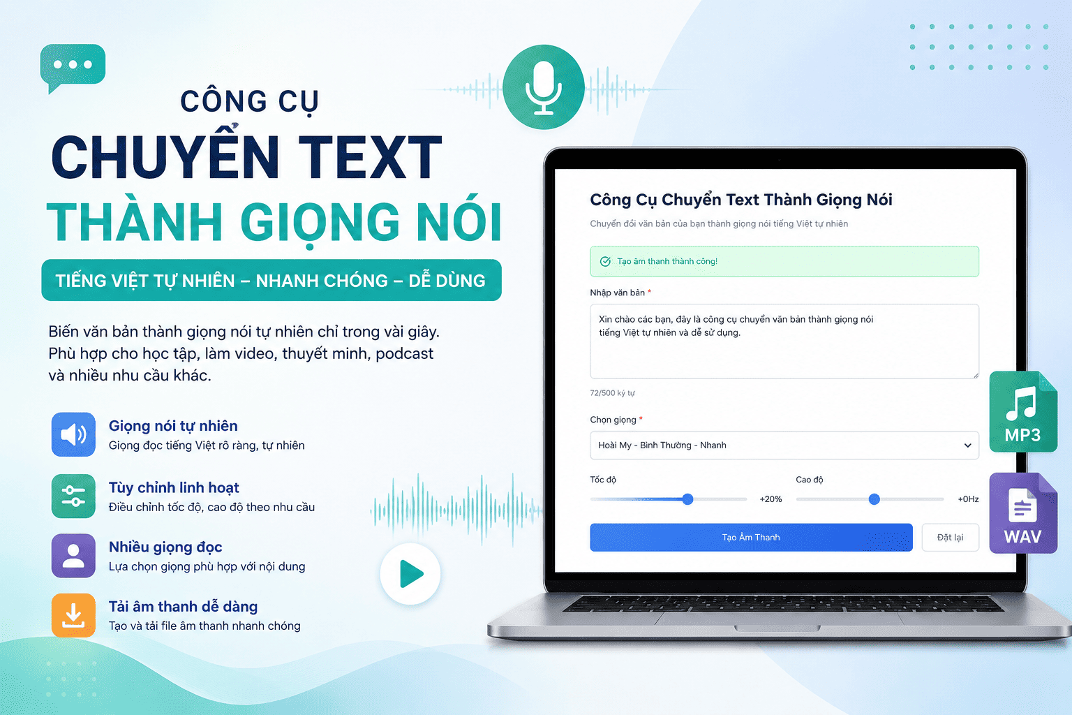 Công Cụ Chuyển Text Thành Giọng Nói Tiếng Việt Online